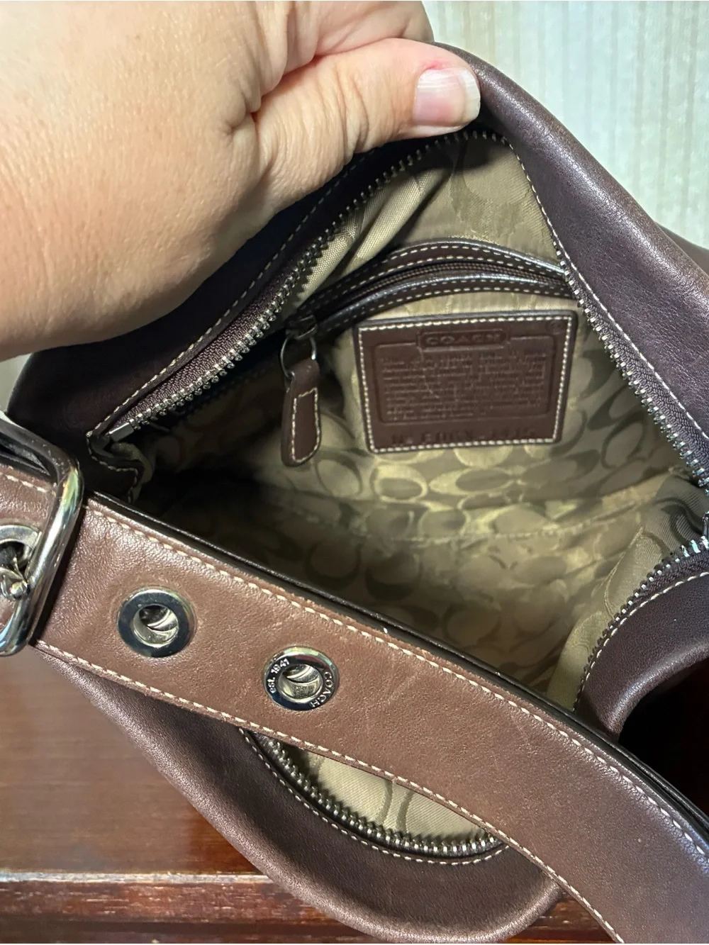 Coach Slim Leather Hobo with Tassel Vintage